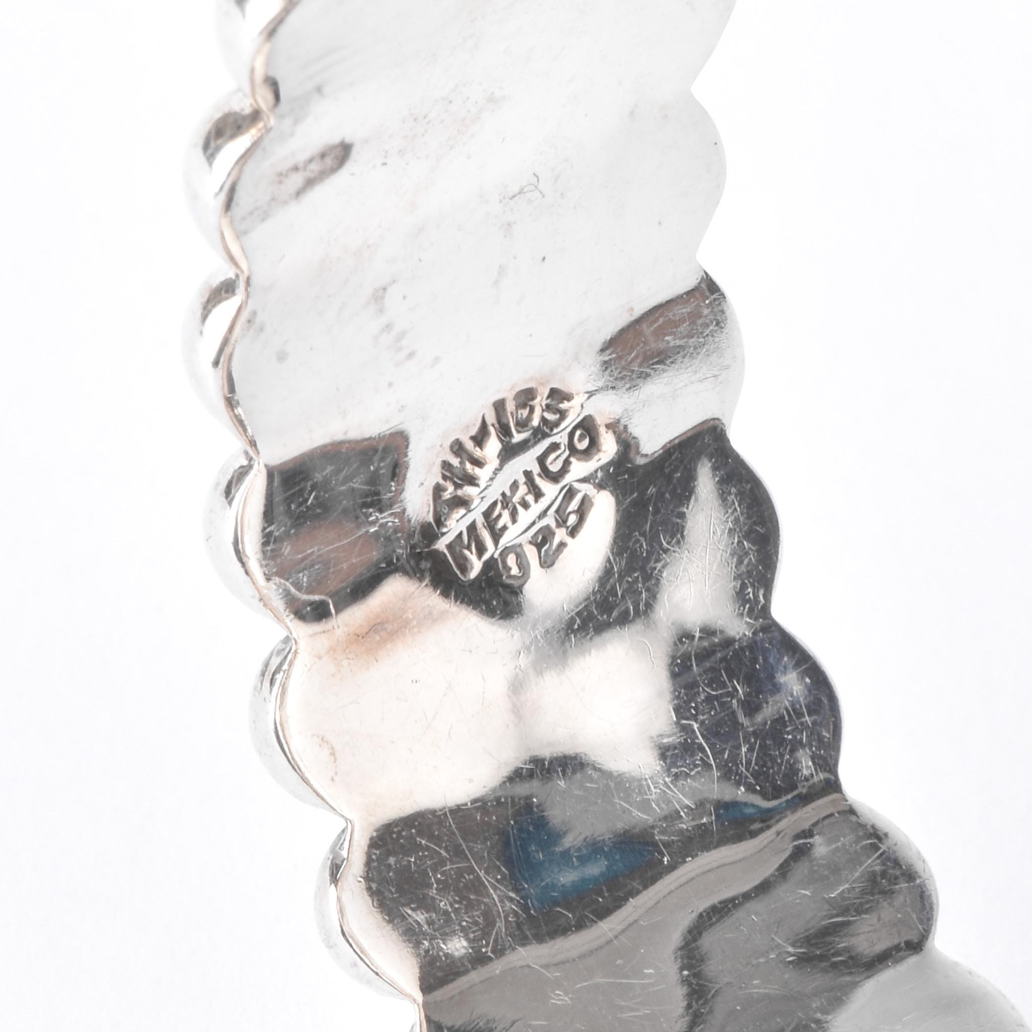 925 Sterling Silver Taxco Sculpted Clamper Bracelet