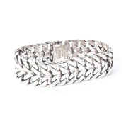 Mexican 925 Sterling Silver Double Curb Link Men's Bracelet