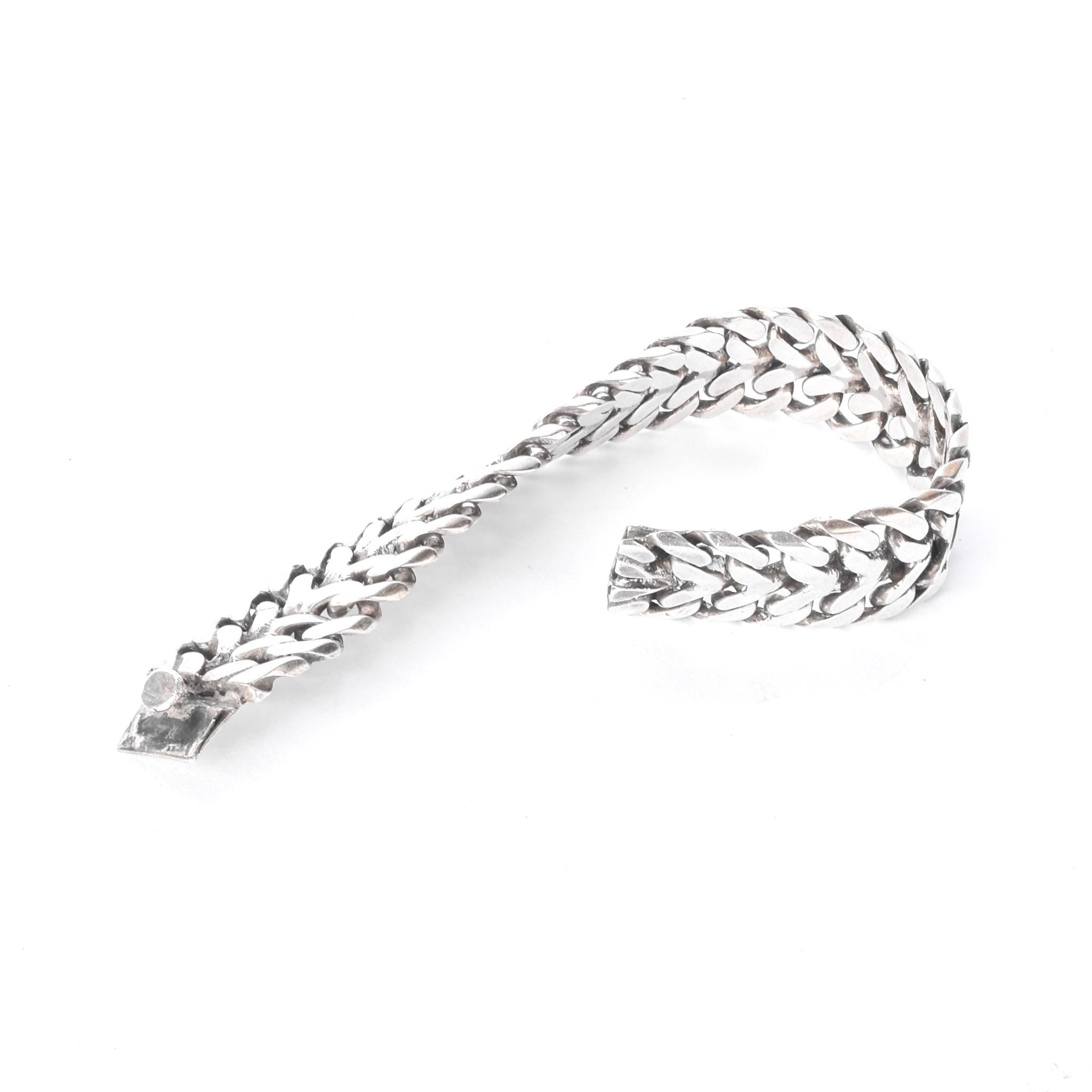 Mexican 925 Sterling Silver Double Curb Link Men's Bracelet
