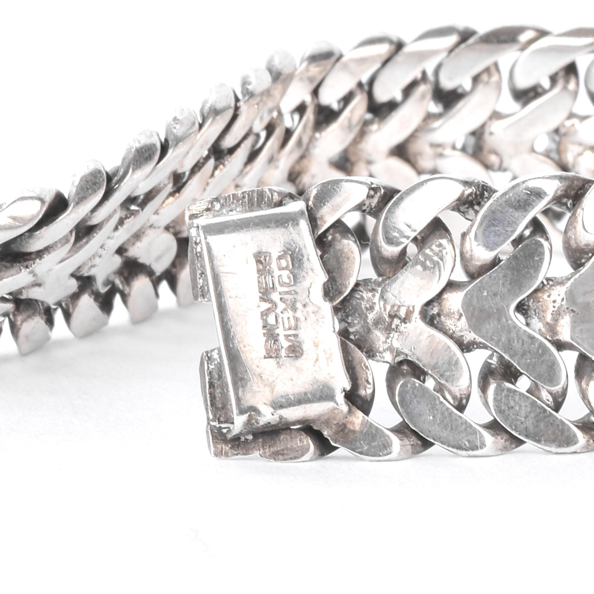 Mexican 925 Sterling Silver Double Curb Link Men's Bracelet
