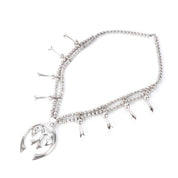 925 Sterling Silver American Navajo Squash Blossom Necklace