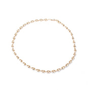 14K Gold Puffed Mariner Link Chain Necklace