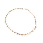 14K Gold Puffed Mariner Link Chain Necklace