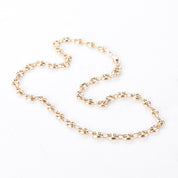 14K Gold Puffed Mariner Link Chain Necklace