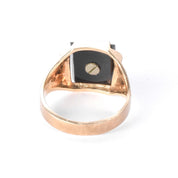 Art Deco 10K Gold & Onyx "K" Signet Ring