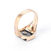 Art Deco 10K Gold & Onyx "K" Signet Ring