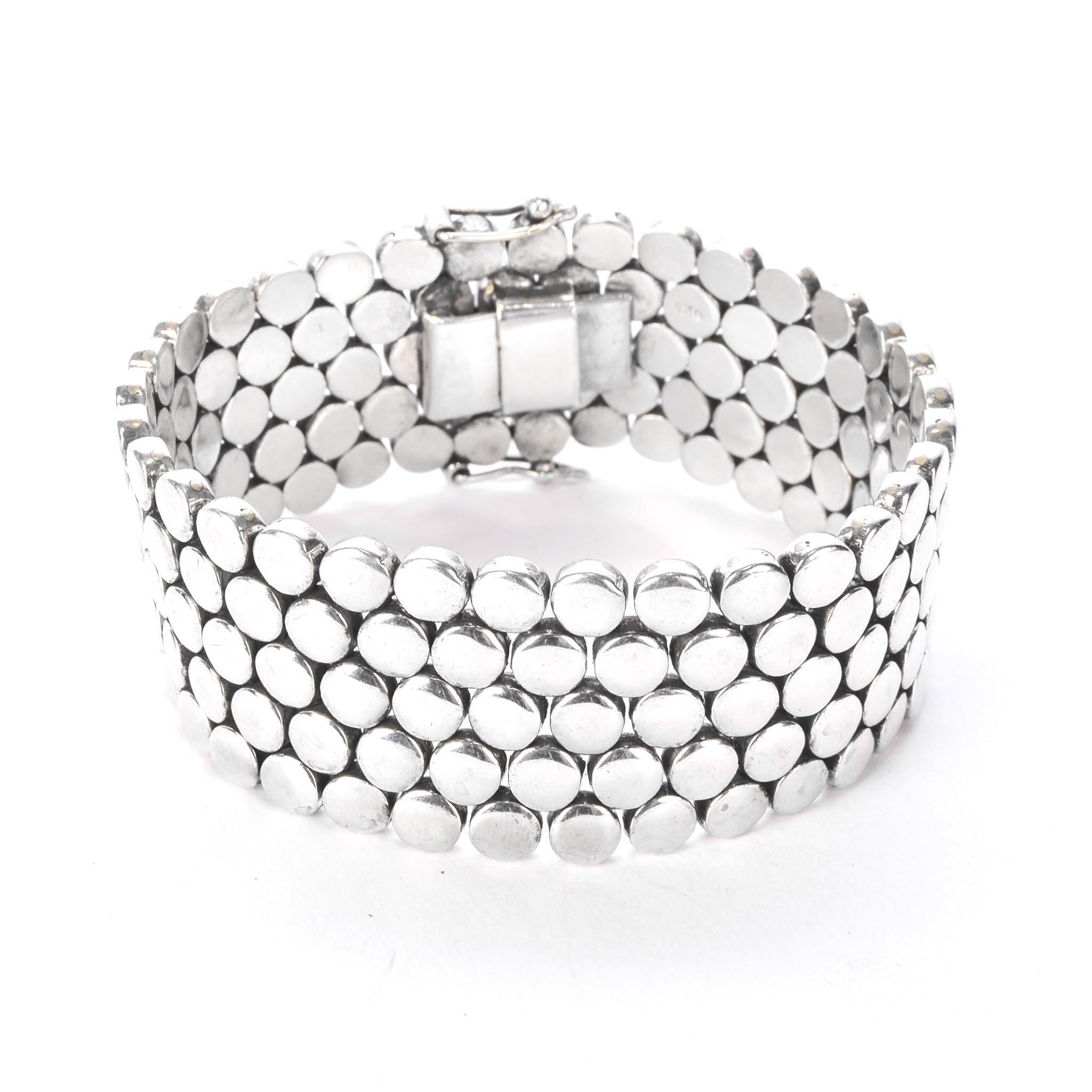 Sterling Silver Heavy-Weight Disk Link Bracelet