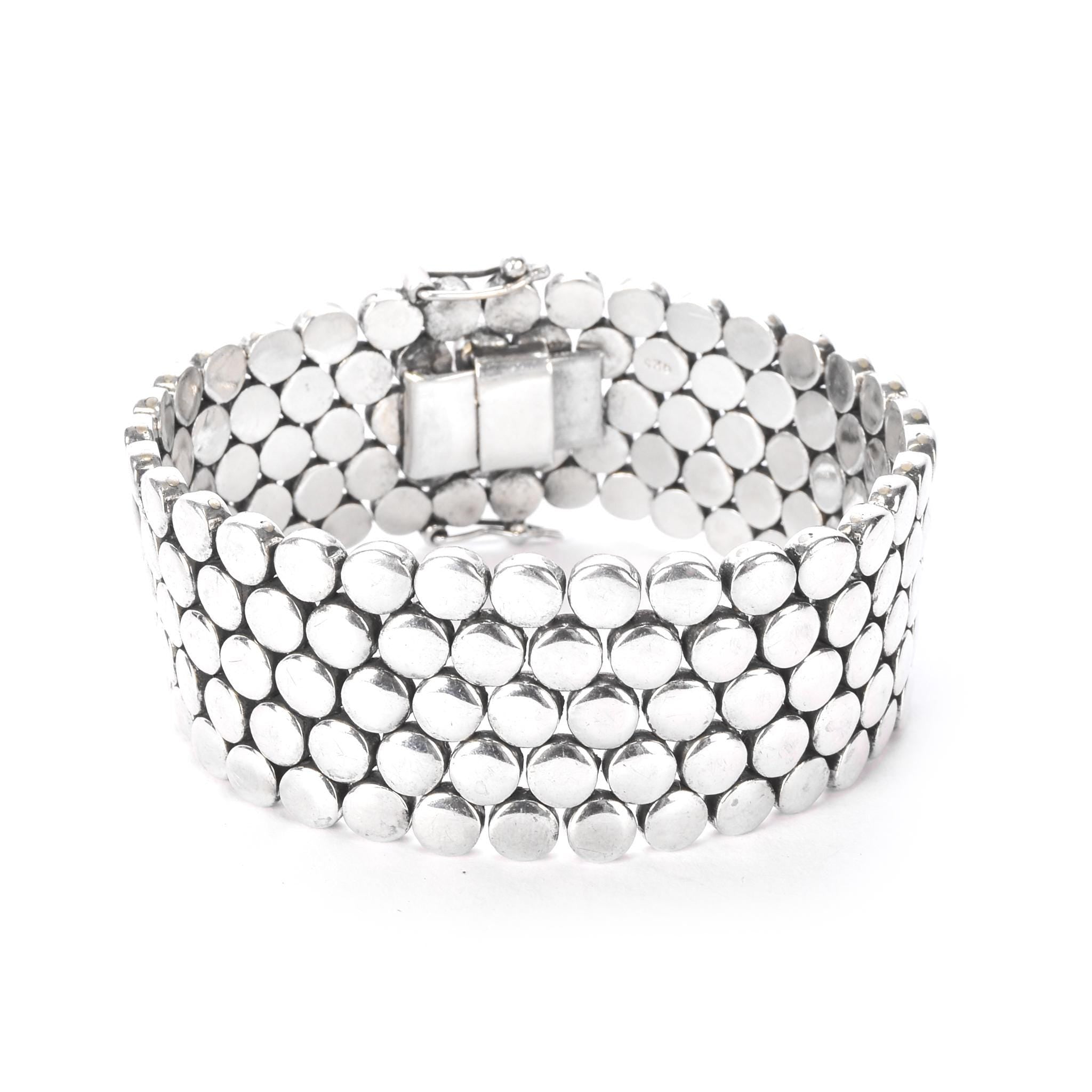 Sterling Silver Heavy-Weight Disk Link Bracelet