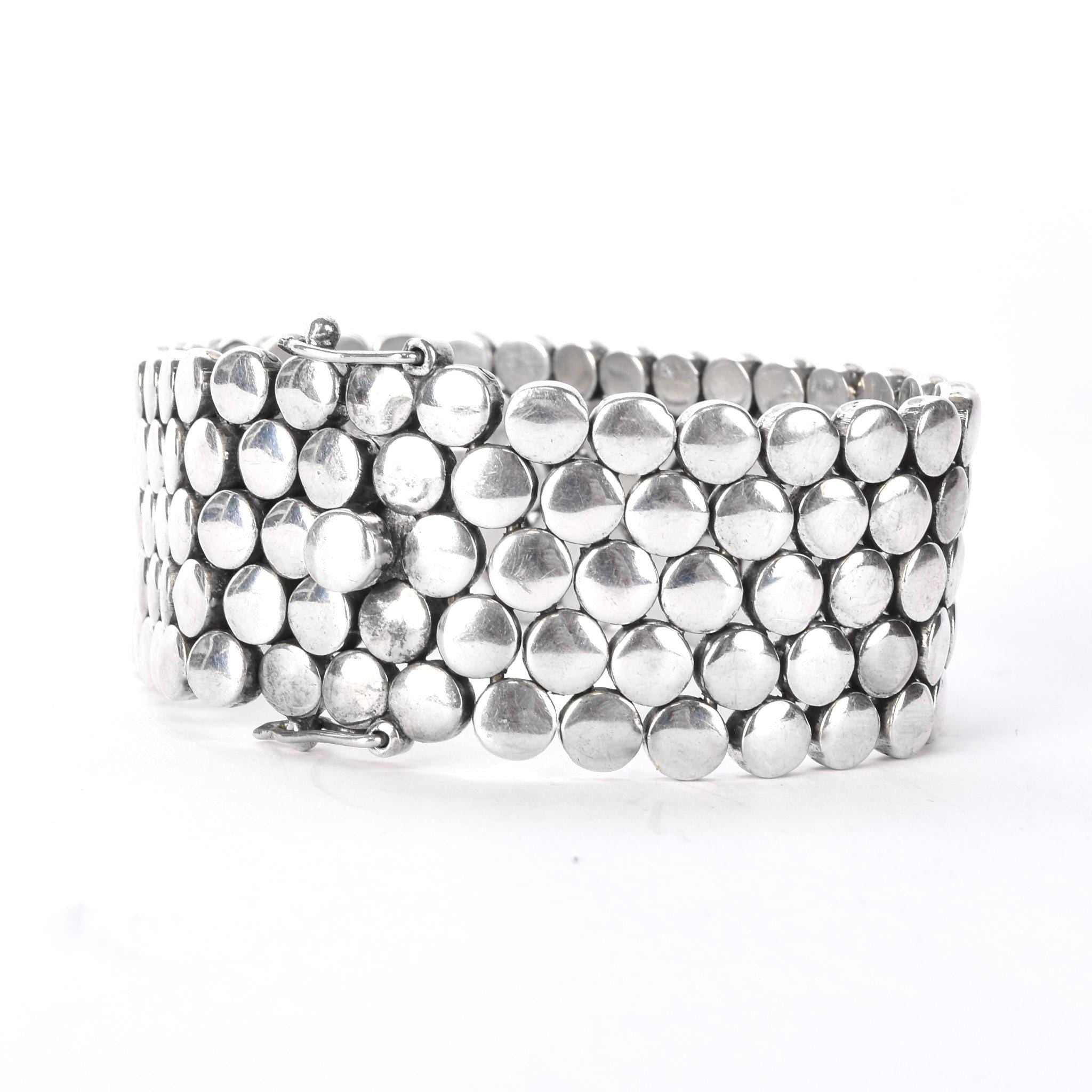 Sterling Silver Heavy-Weight Disk Link Bracelet