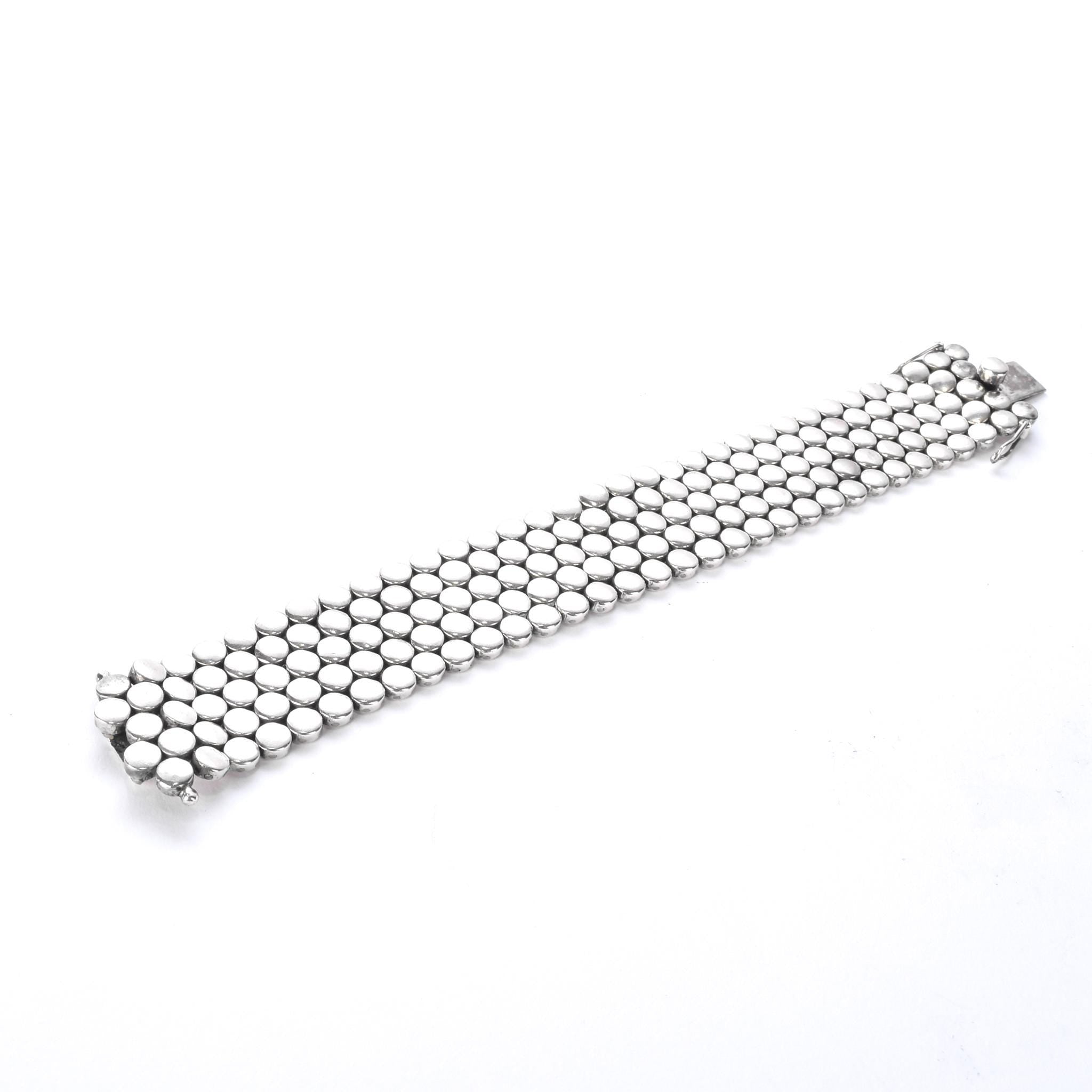 Sterling Silver Heavy-Weight Disk Link Bracelet