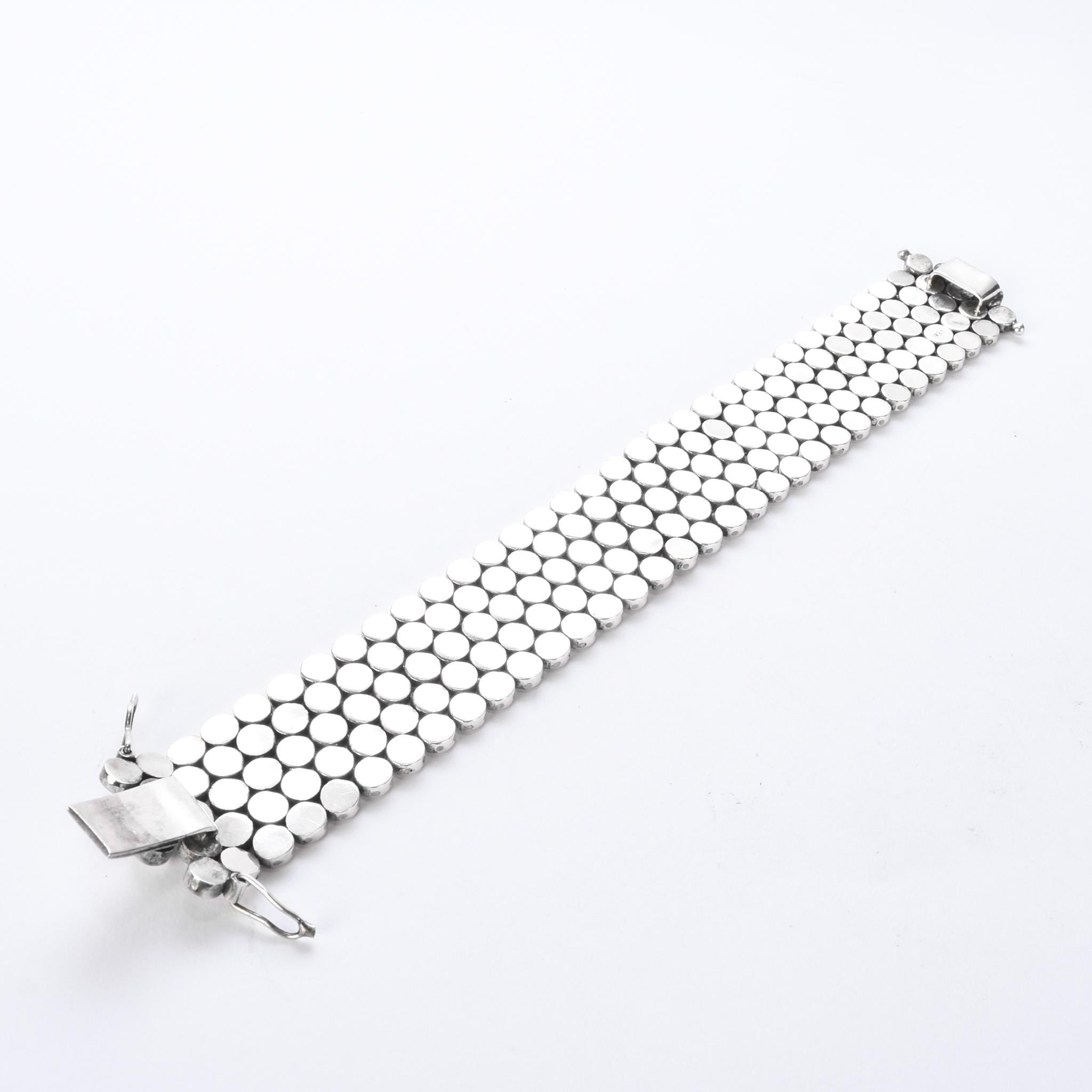 Sterling Silver Heavy-Weight Disk Link Bracelet