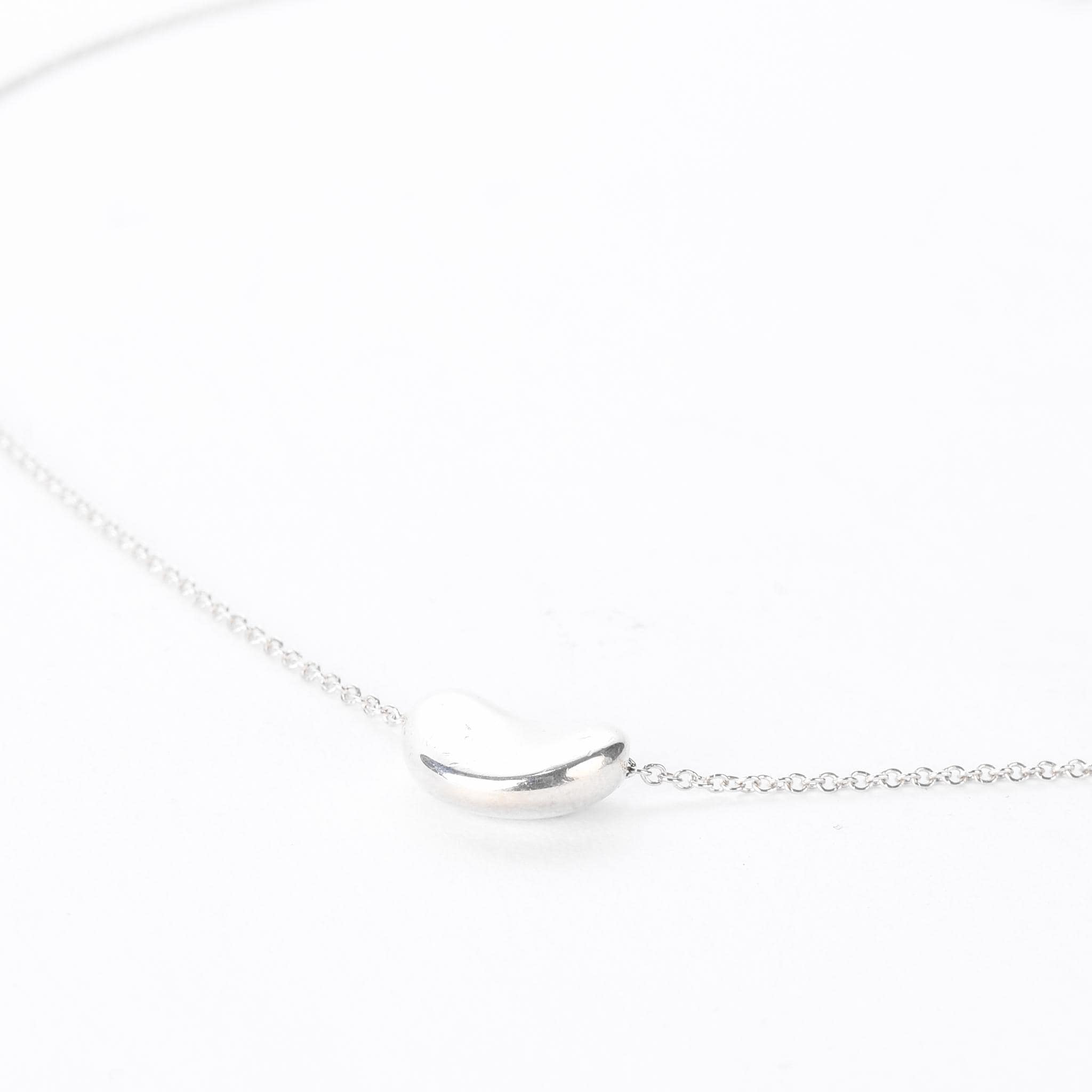 Sterling Silver Tiffany & Co. Elsa Peretti Bean Necklace