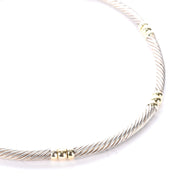 David Yurman Sterling Silver & 14K Gold Metro Collar Necklace