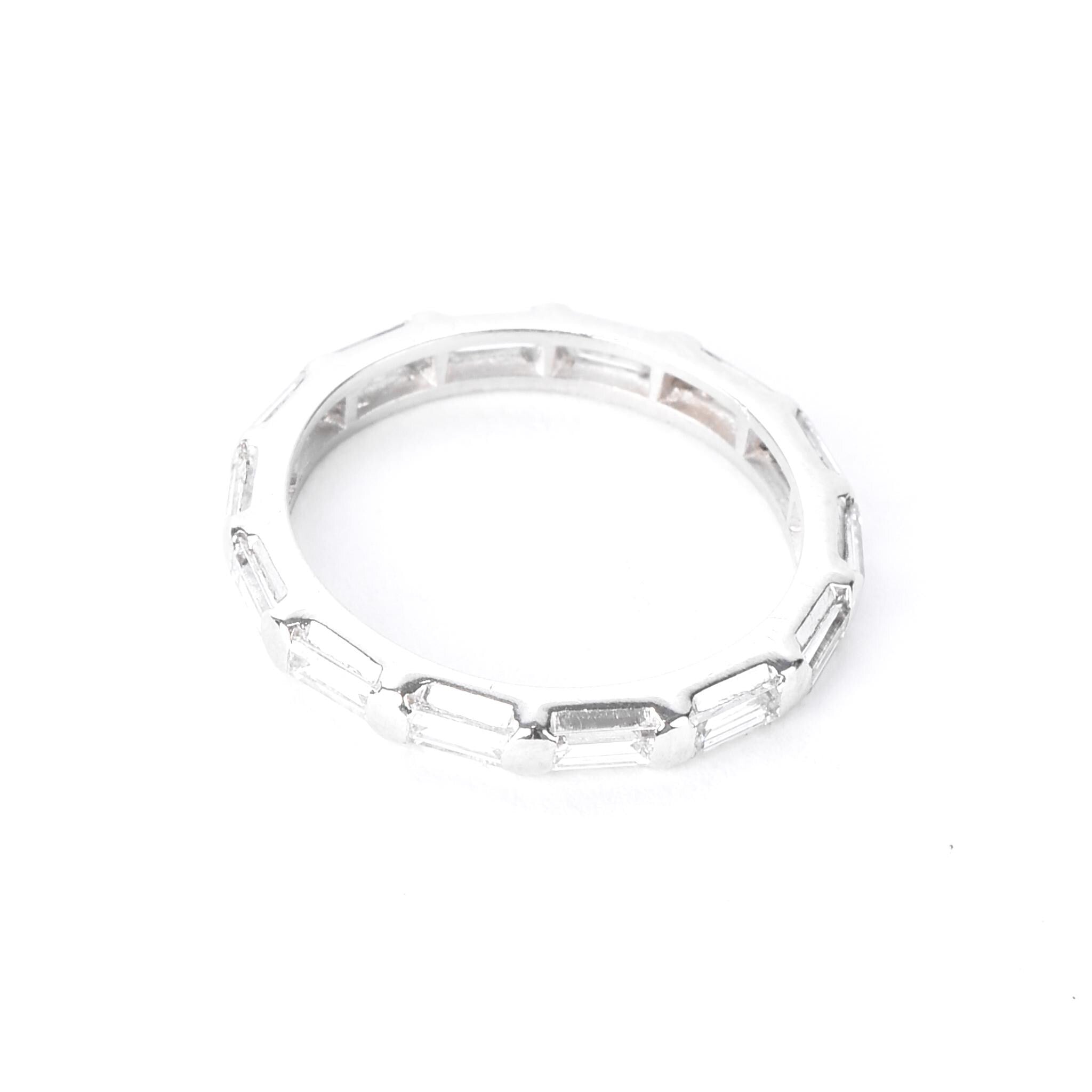 Platinum Natural Baguette Diamond Eternity Band