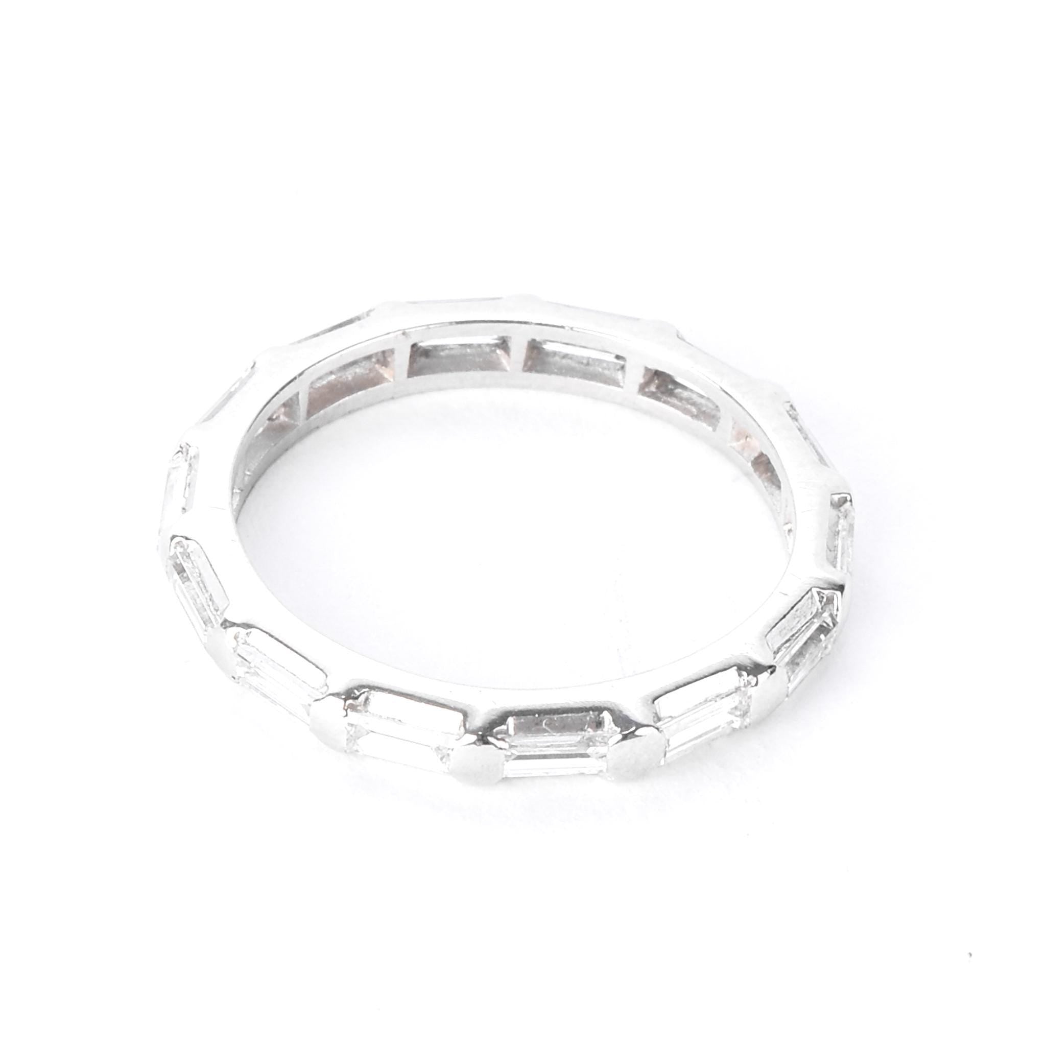 Platinum Natural Baguette Diamond Eternity Band