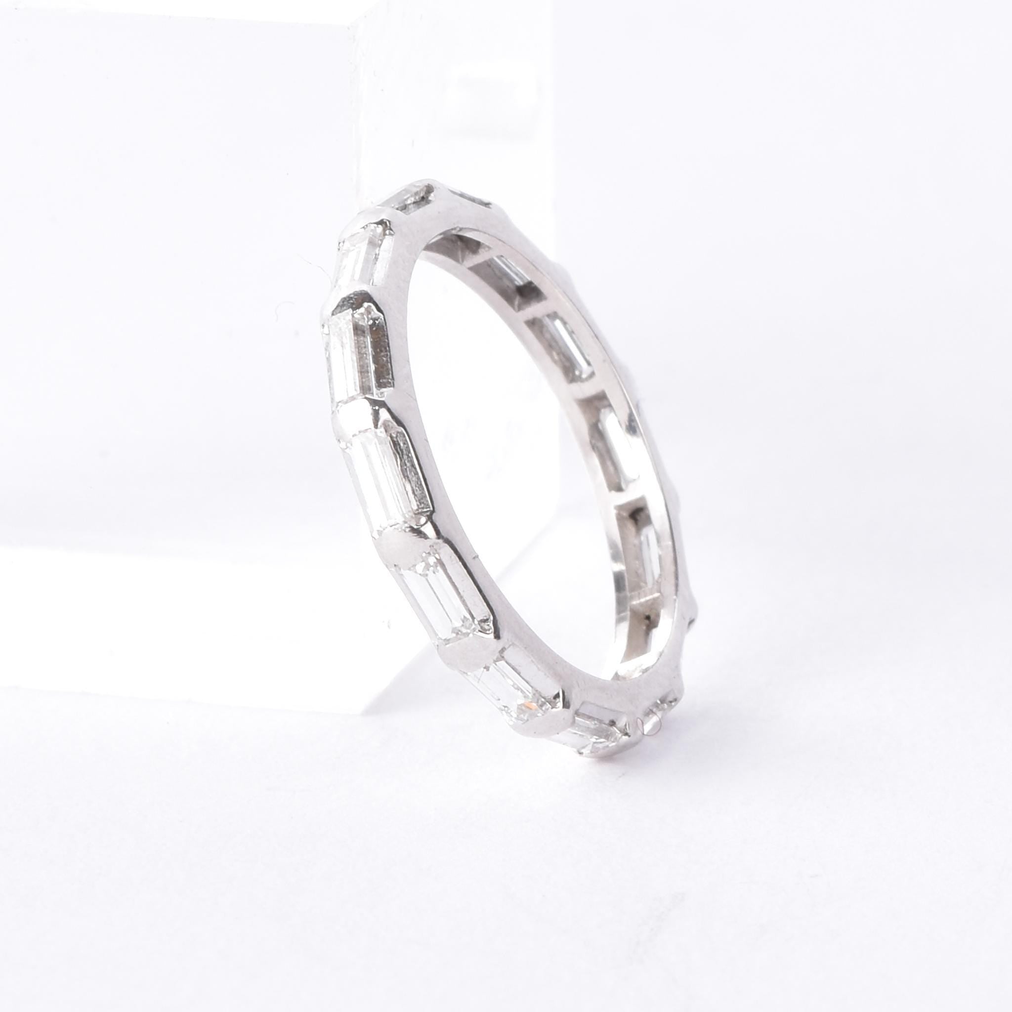 Platinum Natural Baguette Diamond Eternity Band