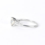 Platinum Round and Baguette 1.62 CT Natural Diamond Engagement Ring