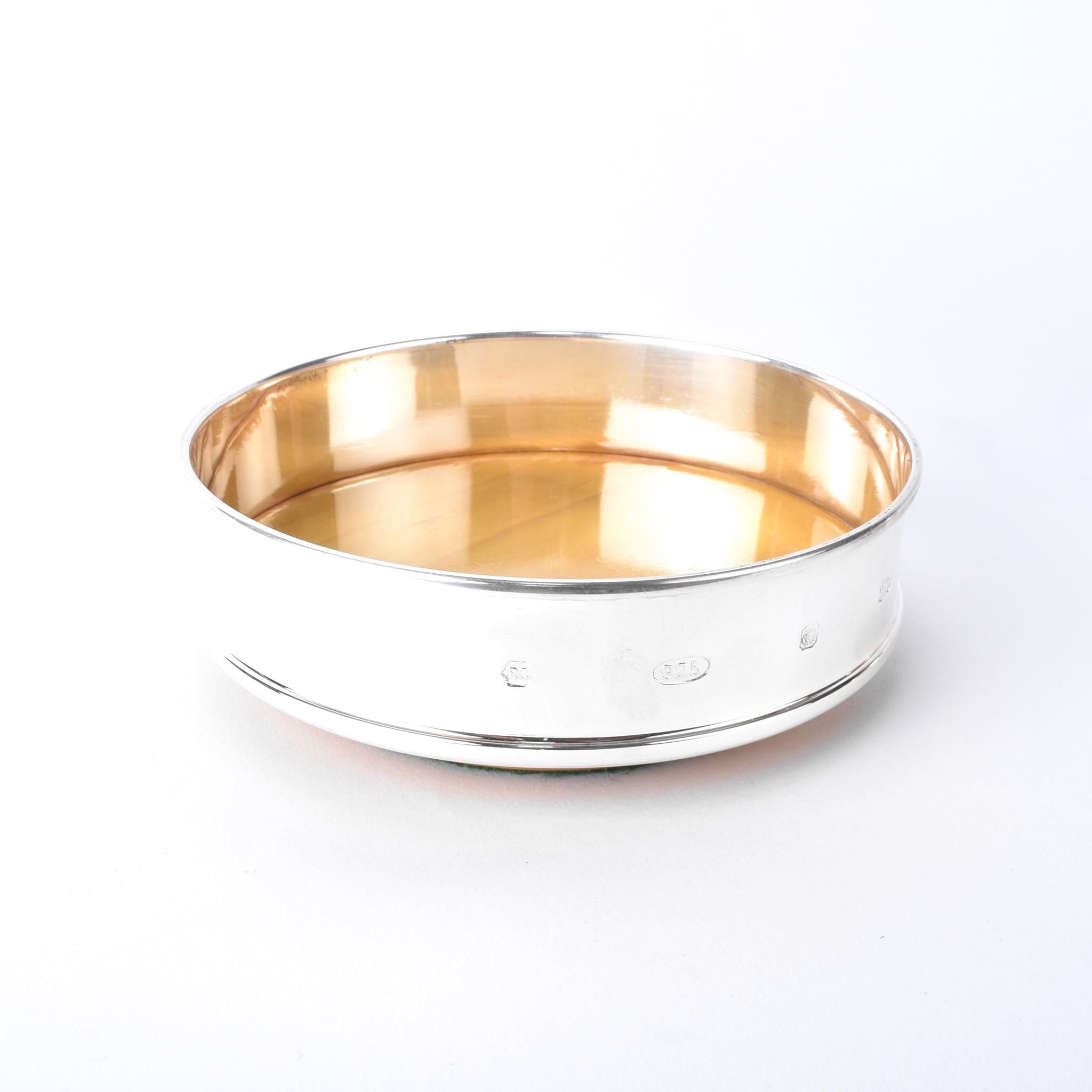 Carrs of Sheffield Sterling Silver and Wood Wine Coaster/Tray