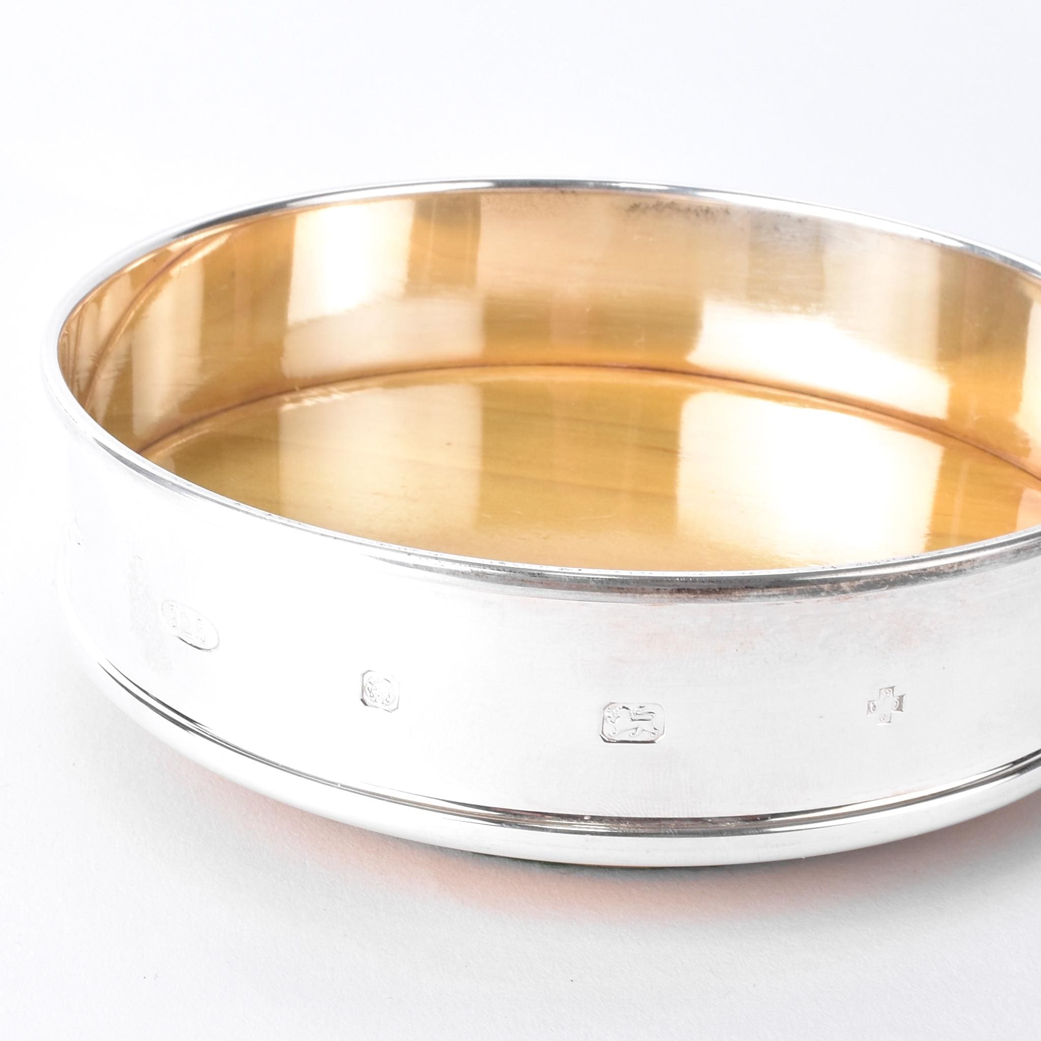 Carrs of Sheffield Sterling Silver and Wood Wine Coaster/Tray