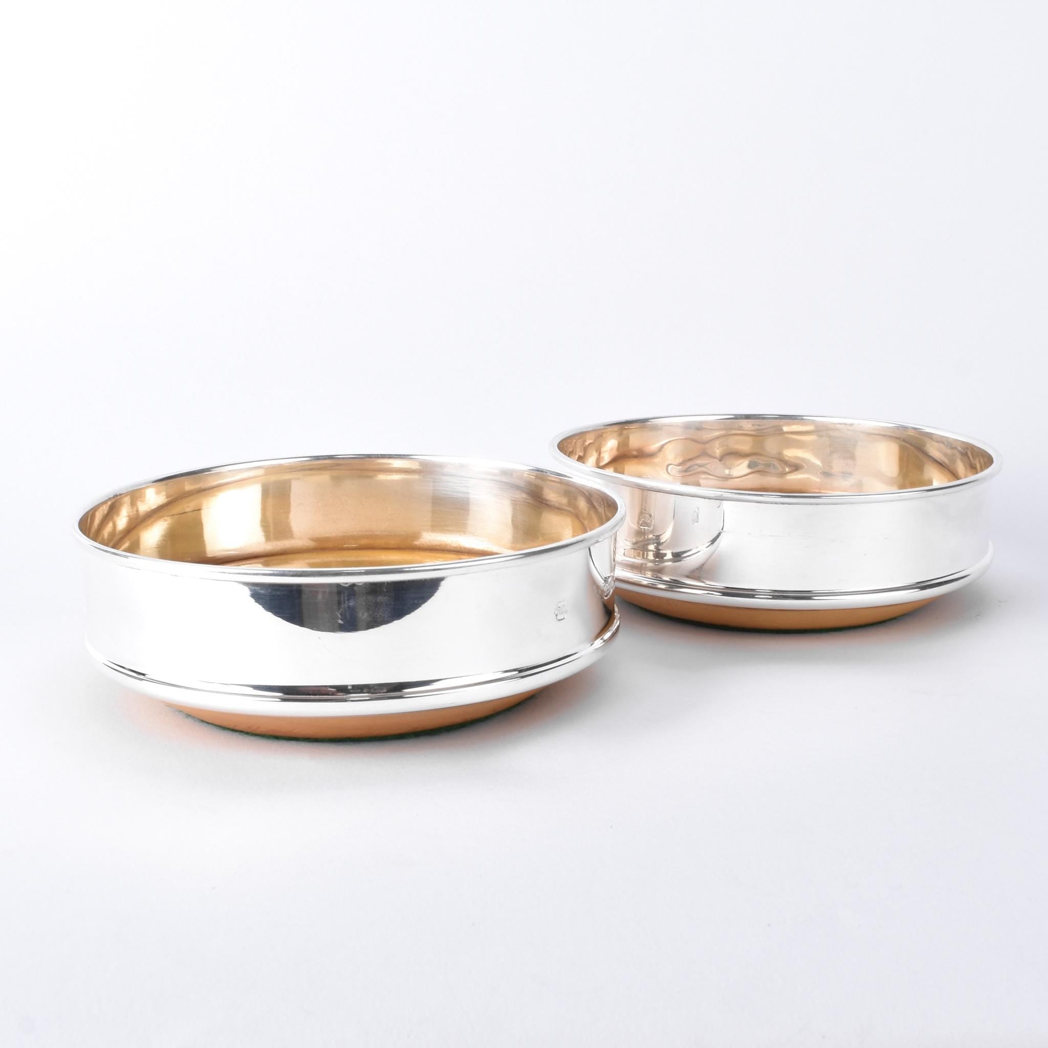 Carrs of Sheffield Sterling Silver and Wood Wine Coaster/Tray