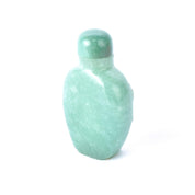 Australian Jade Snuff Bottle with Carved Birds and Trees