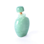 Australian Jade Snuff Bottle with Carved Birds and Trees