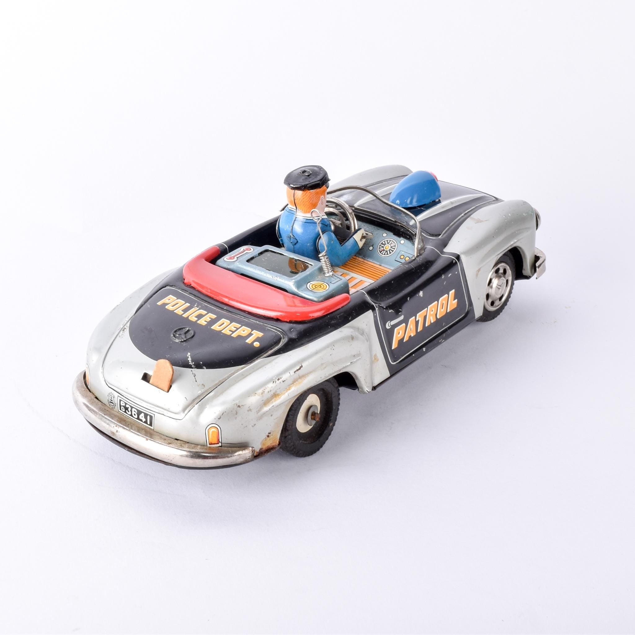 1950s Mercedes-Benz 300SL Convertible Mystery Police Car Toy