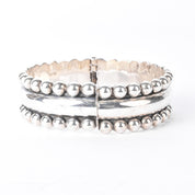 925 Sterling Silver Taxco Sculpted Clamper Bracelet