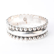 925 Sterling Silver Taxco Sculpted Clamper Bracelet