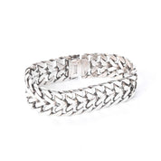 Mexican 925 Sterling Silver Double Curb Link Men's Bracelet