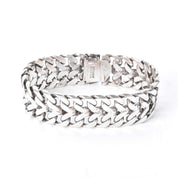 Mexican 925 Sterling Silver Double Curb Link Men's Bracelet