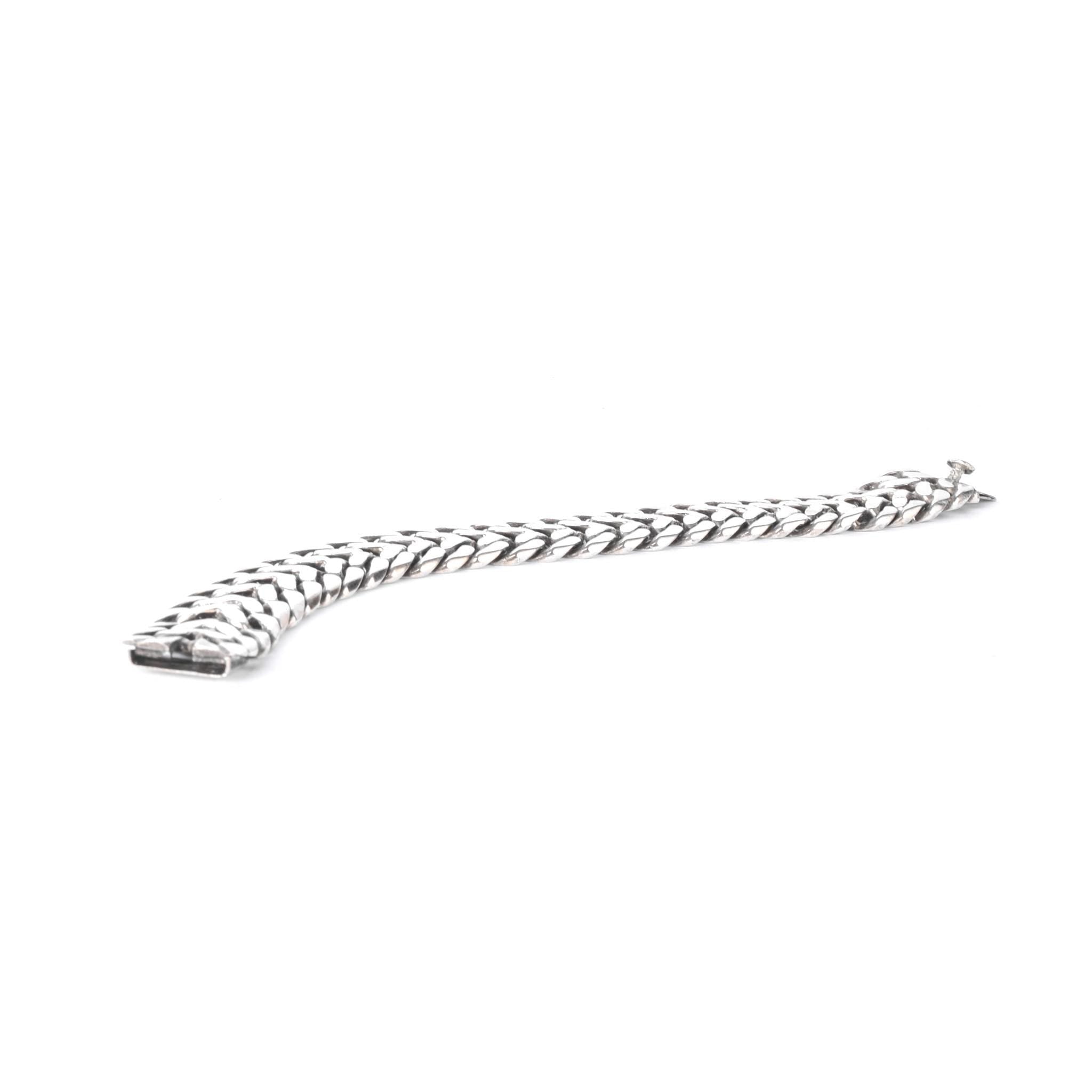 Mexican 925 Sterling Silver Double Curb Link Men's Bracelet