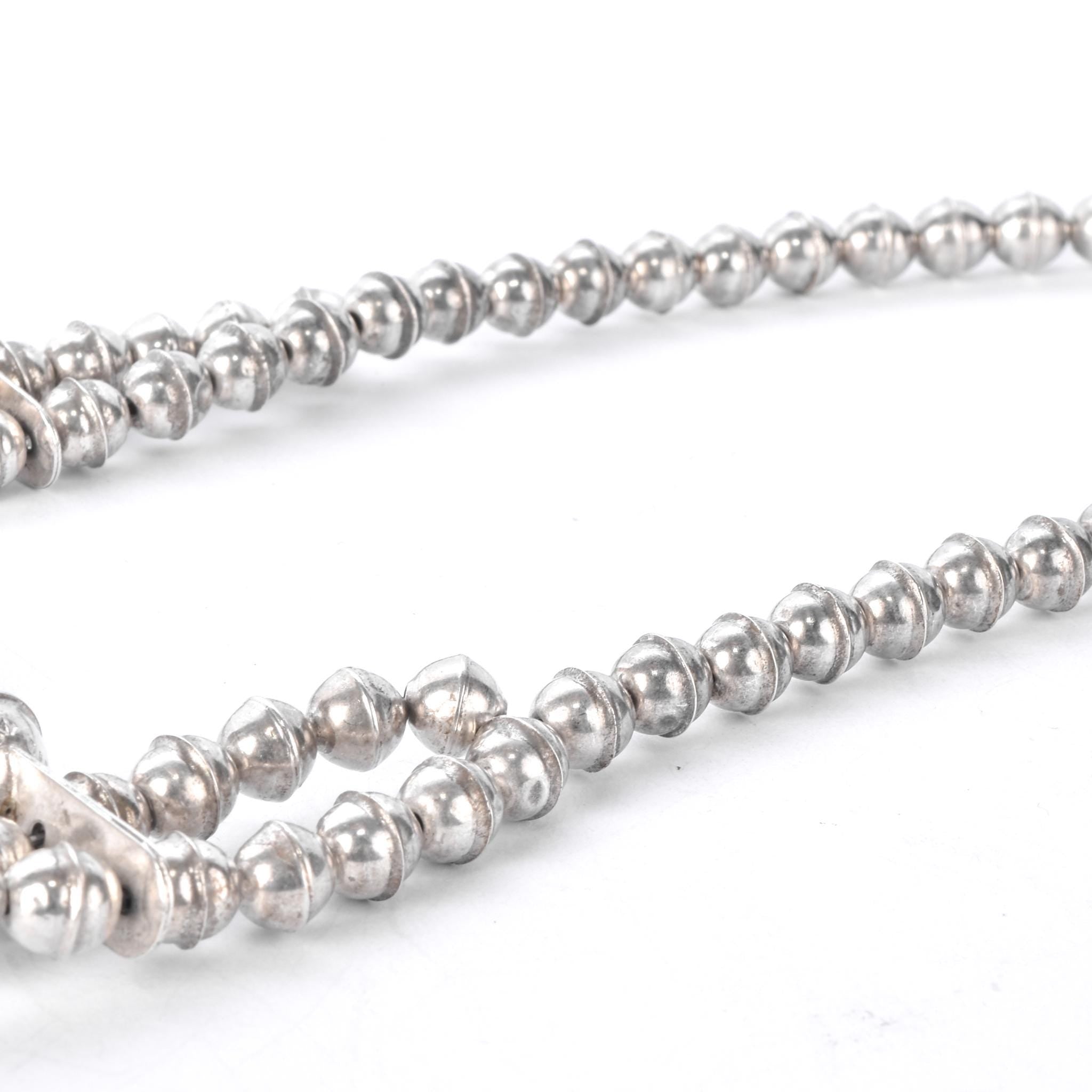 925 Sterling Silver American Navajo Squash Blossom Necklace