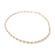 14K Gold Puffed Mariner Link Chain Necklace