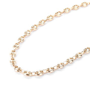 14K Gold Puffed Mariner Link Chain Necklace