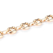 14K Gold Puffed Mariner Link Chain Necklace