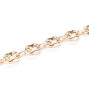 14K Gold Puffed Mariner Link Chain Necklace
