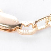 14K Gold Puffed Mariner Link Chain Necklace
