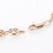 14K Gold Puffed Mariner Link Chain Necklace