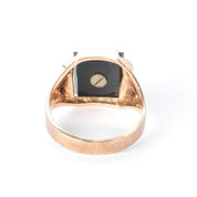 Art Deco 10K Gold & Onyx "K" Signet Ring