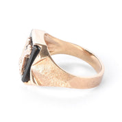 Art Deco 10K Gold & Onyx "K" Signet Ring