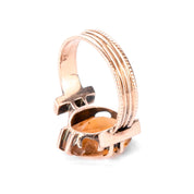 14K Rose Gold Victorian Style Citrine Solitaire Ring