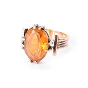 14K Rose Gold Victorian Style Citrine Solitaire Ring