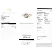 1940s 18K White Gold Natural Diamond Filigree Engagement Ring