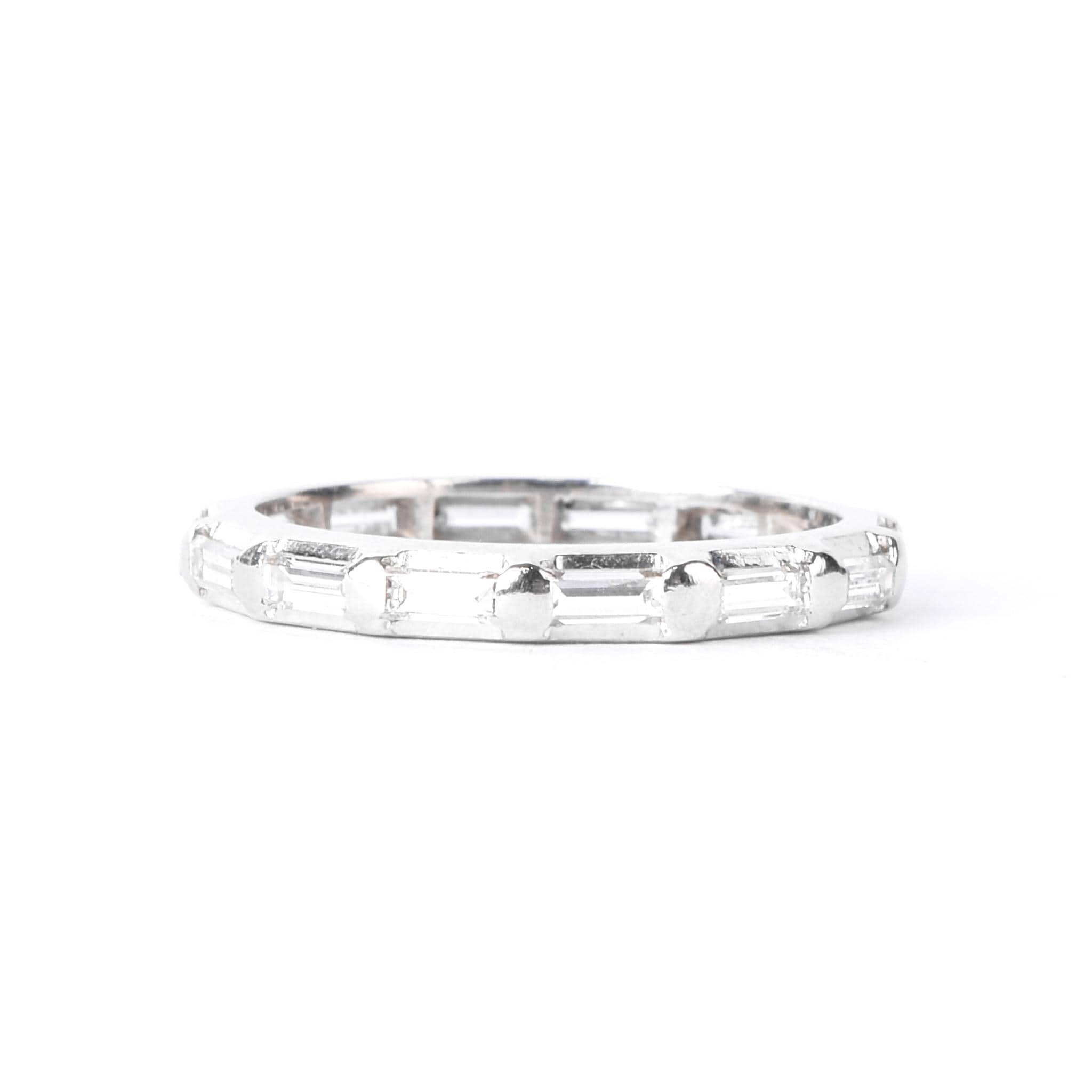 Platinum Natural Baguette Diamond Eternity Band