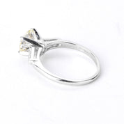 Platinum Round and Baguette 1.62 CT Natural Diamond Engagement Ring
