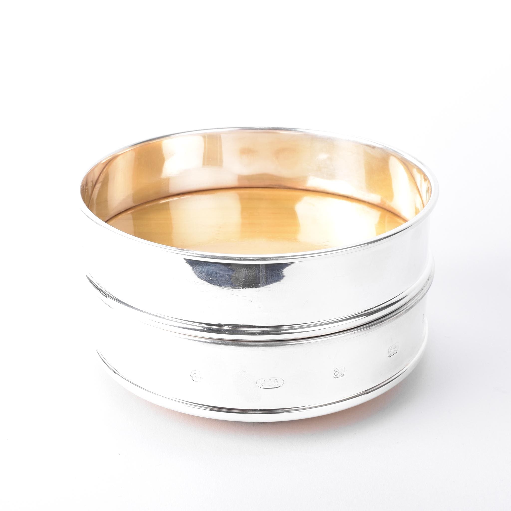 Carrs of Sheffield Sterling Silver and Wood Wine Coaster/Tray