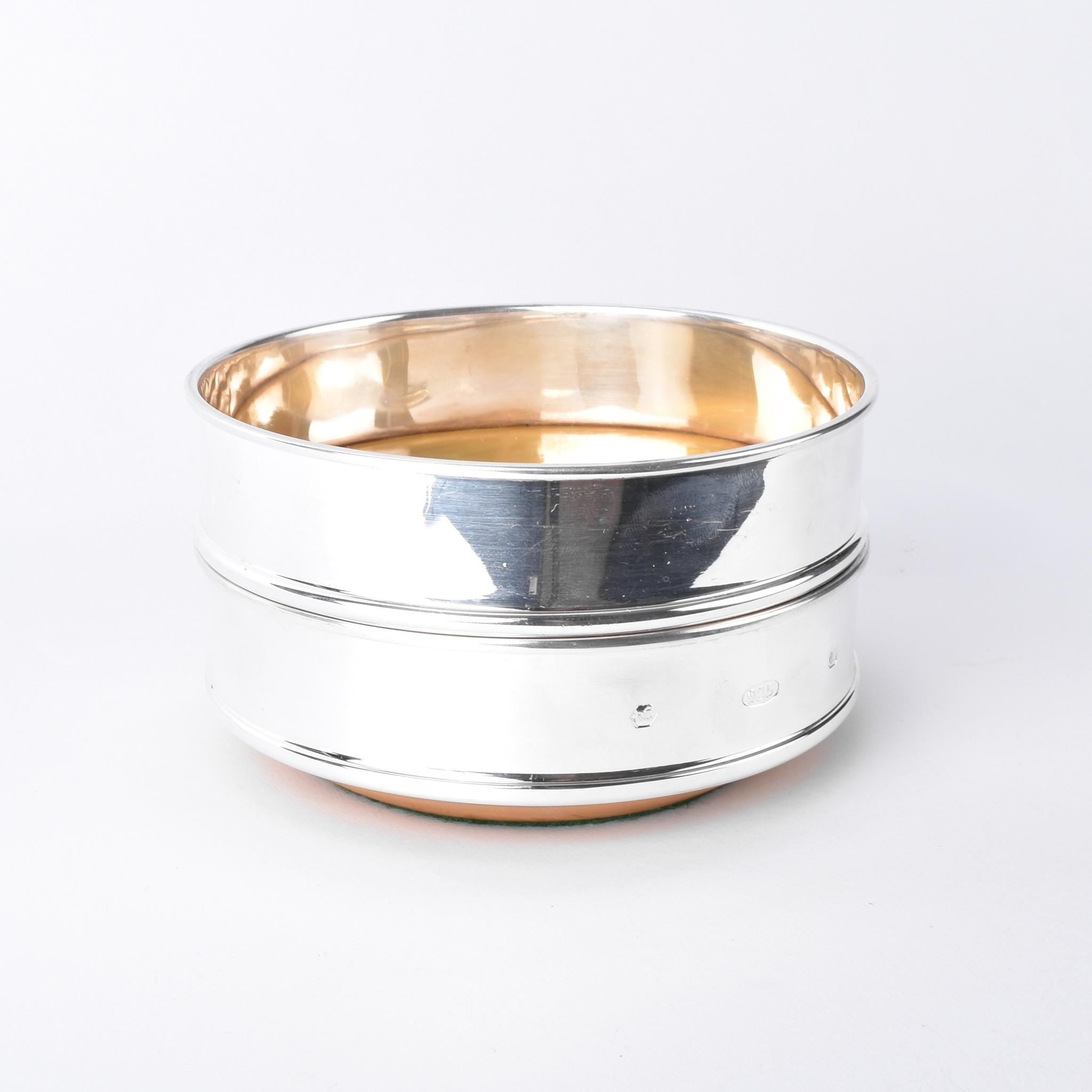Carrs of Sheffield Sterling Silver and Wood Wine Coaster/Tray
