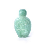 Australian Jade Snuff Bottle with Carved Birds and Trees
