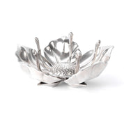 Mid-Century Silver-Tone Flower Ashtray with Removable Petals